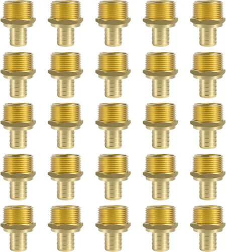 Miniatura 6 de SUNGATOR Paquete de 2 adaptadores machos Pex de 1 pulgada, latón sin plomo, accesorios Pex de 1 pulgada