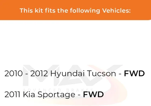 Miniatura 2 de Max Advanced Brakes Kit de freno delantero compatible con Hyundai Tucson 2010 2011 2012 compatible con Kia Sportage FWD, rotores de freno de disco
