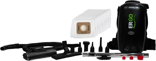 Miniatura 2 de Atrix VACBP10 - Aspiradora ergonómica de mochila, paquete premium con 10 filtros, filtro HEPA de 8 cuartos de galón, aspiradora pequeña portátil