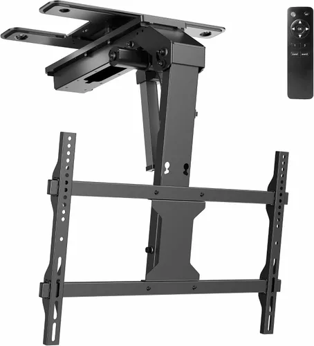 VIVO Soporte eléctrico abatible y giratorio para TV de techo para pantallas de 37 a 70 pulgadas, soporte VESA de techo plano motorizado grande,