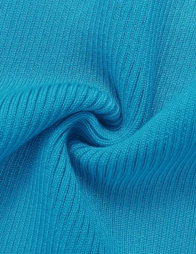Miniatura 7 de ZESICA Vestido de punto acanalado 2024 para mujer, manga larga, cuello alto, ajustado, abertura lateral, elegante vestido tipo suéter para otoño