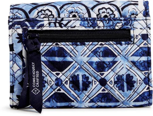 Miniatura 3 de Vera Bradley Cartera compacta de algodón Riley con protección RFID
