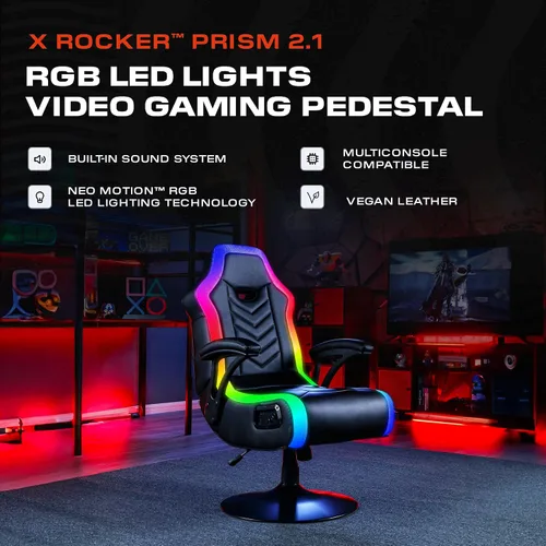 Miniatura 4 de X Rocker PC Computer Gaming Desk Chair, Built-in Audio, College Dorm Essentials for Guys and Girls, Bedroom, Dorm Room Essentials, Foldable, Gifts