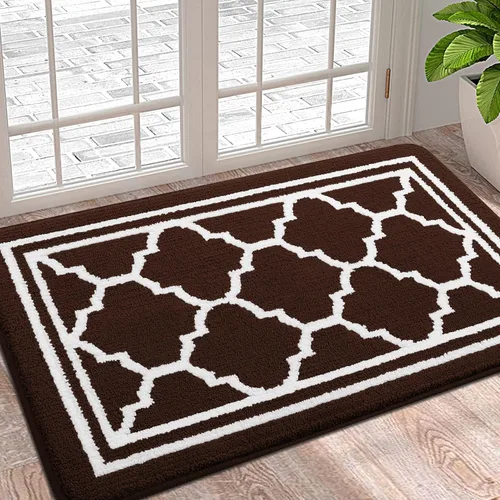 Miniatura 56 de Buganda Alfombra para Puerta Interior, Felpudo Resistente a la Suciedad y Absorbente, Antideslizante, Alfombras de Perfil Bajo para Entrada Marrón