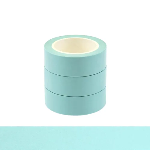 NatSumeBasics 3 Cintas Washi Verde Menta Lisas Cinta Decorativa de Enmascarar 32 Pies Cintas Autoadhesivas para Embalaje Decoración Diarios Álbumes
