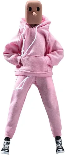 Miniatura 10 de Ropa masculina a escala 1/12, sudadera con capucha para hombre, pantalones, ropa para figura de acción masculina de 6 pulgadas, muñeca (color negro)
