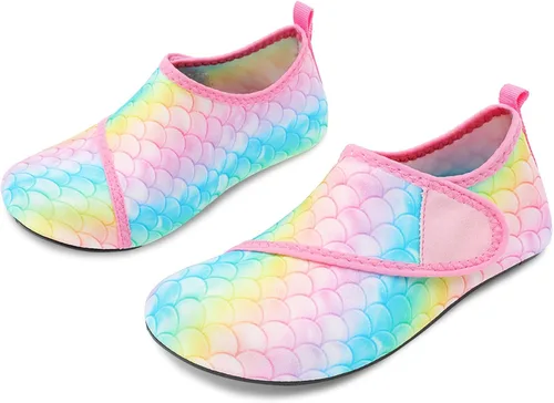 Miniatura 2 de Scurtain - Zapatos acuáticos para niños, calcetines acuáticos de secado rápido con sensación de pies descalzos para niños, niñas y bebés con suela