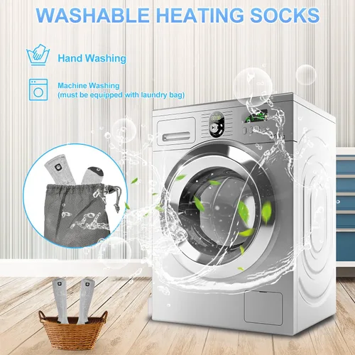 Miniatura 3 de Calcetines térmicos con batería eléctrica recargable de 7.4 V, calcetines largos térmicos para hombres y mujeres, calentadores de pies lavables