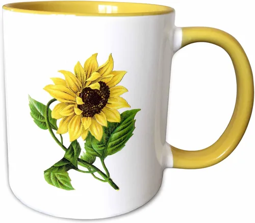 Miniatura 11 de 3dRose Taza azul de dos tonos de girasol vintage gigante de 11 oz