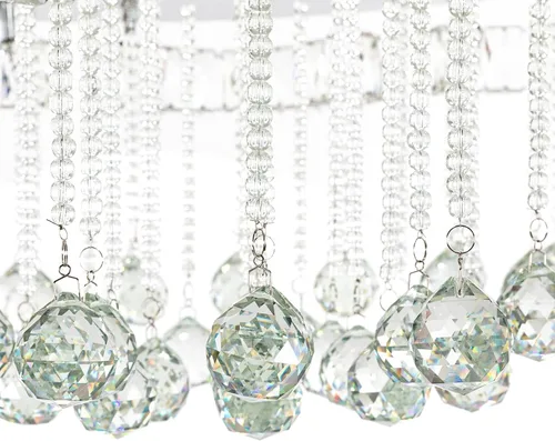 Miniatura 7 de OUKANING Lámparas de araña de cristal modernas para sala de estar, lámparas grandes para dormitorio, lámpara de techo empotrada para vestíbulo