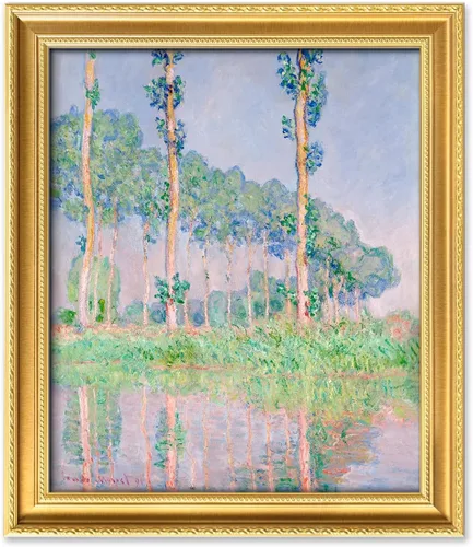 Miniatura 147 de IPIC - Reproducción artística de los lirios de agua de Claude Monet 1906, impresiones giclée coinciden con el marco dorado clásico, arte de pared