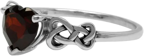 Miniatura 3 de Silvershake Anillo de nudo celta de plata de ley 925 con forma de corazón natural de 1,15 quilates