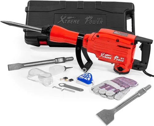 Miniatura 7 de XtremepowerUS - Martillo eléctrico de demolición de 2200 W, potencia de rompedor de hormigón y 2 puntas de cincel con caja