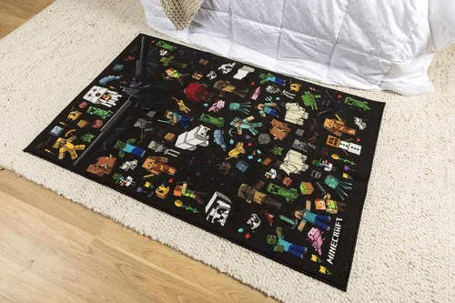 Miniatura 6 de Minecraft Mob - Alfombra de área estampada Tapete de interior, alfombras decorativas para sala de estar y dormitorio, decoración del hogar