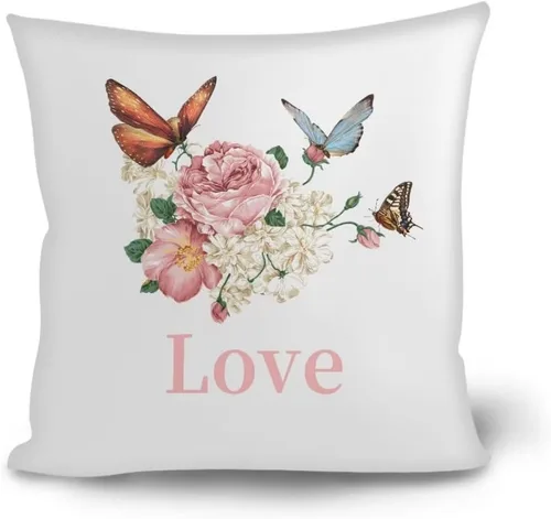 Miniatura 17 de Fundas de almohada decorativas del alfabeto, fundas de almohada con estampado floral de la letra B, fundas de almohada cuadradas suaves, fundas