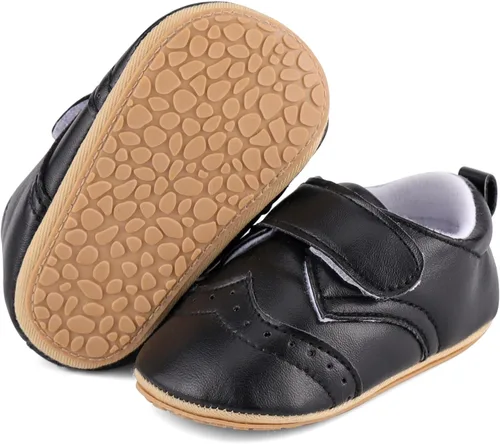 Miniatura 3 de ESTAMICO - Tenis de piel sintética para bebés, niños y niñas, suela de goma antideslizante, para primeros pasos, zapatos para exteriores