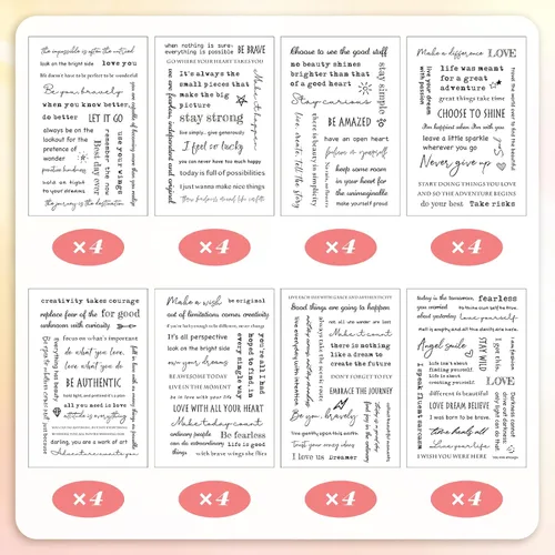 Miniatura 4 de 48 hojas de calcomanías con citas inspiradoras para diario, refranes estéticos, calcomanías de graduación, palabras motivacionales, letras escritas