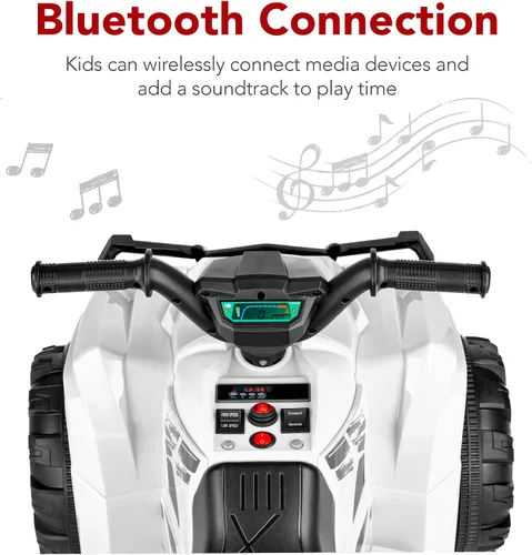 Miniatura 3 de Best Choice Products vehículo eléctrico de 12V para niños, ATV de 4 ruedas, vehículo de juguete con audio Bluetooth, velocidad máxima de 2.4 mph