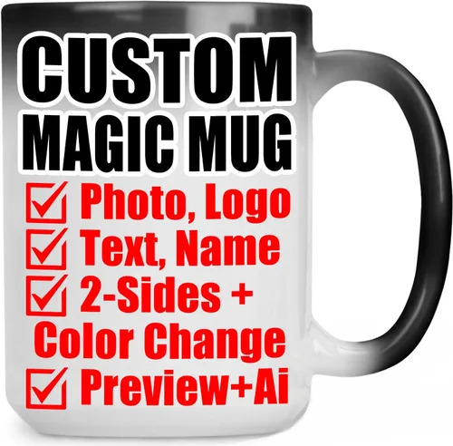 Miniatura 17 de Taza de café personalizada – Tazas personalizadas con texto en imagen, logotipo personalizado con nombre, taza de cerámica – Cumpleaños