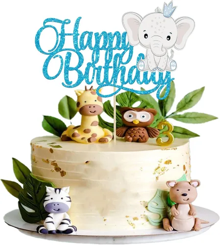 Miniatura 14 de Gyufise 1 pieza de decoración de pastel de bebé con purpurina dorada para baby shower, elefante para pasteles, decoración para recién nacidos