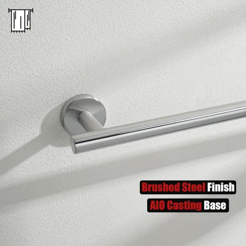 Miniatura 6 de JQK Barra de Toalla de Baño, 33 Pulgadas de Acero Inoxidable 304 Grueso de 0.8mm Soporte de Toalla Individual para Baño, Soporte de Toalla