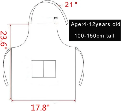 Miniatura 5 de Toal - Juego de 8 delantales y sombrero de chef, delantales de cocina para niños, coloridos delantales ajustables con 2 bolsillos para niñas, niños
