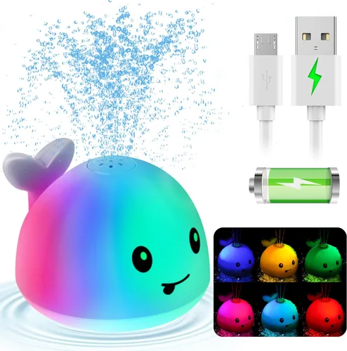 Miniatura 9 de Juguetes de baño para bebés de 1 a 3 años, juguetes de agua de piscina para bebés de 1, 2, 3 años, juguete de baño de ballena, juguete de baño