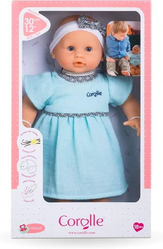 Miniatura 11 de Corolle Bébé Calin Maud - Muñeca bebé niño suave de 12" con aroma a vainilla, atuendo azul y ojos para dormir para niñas de 18 meses en adelante