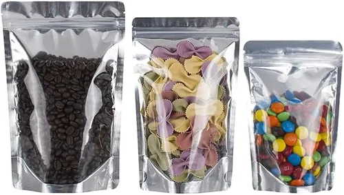 Paquete de 300-100 bolsas de Mylar pequeñas, medianas y grandes - Bolsas frontales transparentes de pie