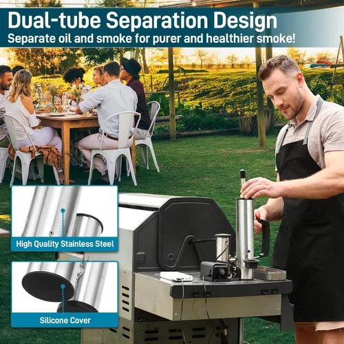 Miniatura 5 de EUTRKei Generador de humo frío para parrilla ahumadora Traeger, tubo de humo eléctrico inalámbrico con bomba de aire, ahumado en frío para queso