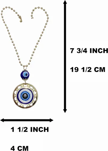 Miniatura 2 de LUCKBOOSTIUM Evil Eye Wheel of Fortune - Adorno colgante de pared y puerta con cadena de metal dorado, aumenta tu energía, para suerte y protección