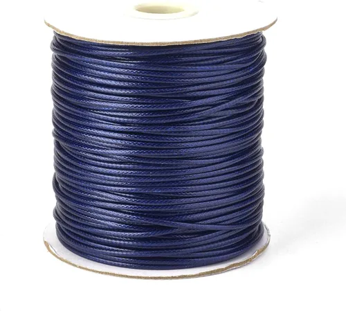 Miniatura 7 de Cordón de poliéster encerado coreano de 100 yardas, hilo de cordón trenzado beige para collar, cuerda de alambre de 0.079 pulgadas con carrete