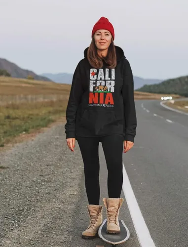 Miniatura 3 de Tstars Sudaderas con capucha de la bandera retro de California Bear Republic para mujer