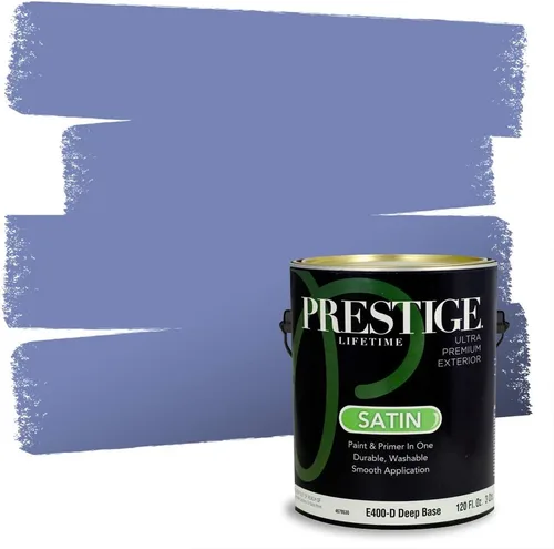 Miniatura 46 de Prestige Paints. - Base y pintura para exteriores en un solo galón, 1 galón. plano, comparable con Sherwin Williams Topsail. SW159-azul hechizante.
