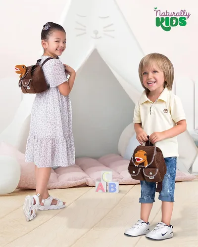 Miniatura 4 de Naturally KIDS Mini mochila de dinosaurio - Mochila muy pequeña para niñas y niños - Juguetes de dinosaurio para niños de 3 a 5 años - Mochila
