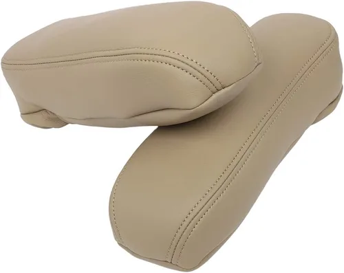 Miniatura 3 de LUJUNTEC Funda de repuesto de cuero para reposabrazos de asiento beige para Ford F150 F250 F350 para Excursion Lariat 99 00 01 02 03 04 05 06 07