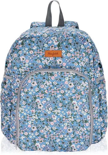 Organizador de almacenamiento de hilo grande con ojales para madejas de hilo, ganchos de ganchillo, agujas de tejer, Flor-azul, Grande, Moderno flor