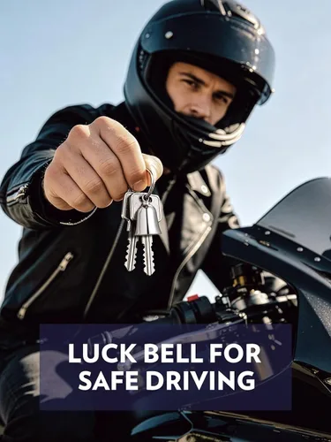 Miniatura 4 de Bandmax Llavero de motocicleta para motociclista, de acero inoxidable, campanas de guardián de conducción segura para motocicletas