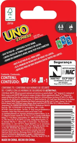 Miniatura 4 de UNO, Mattel 56 Card Express - Juego de cartas para niños, adultos y noche