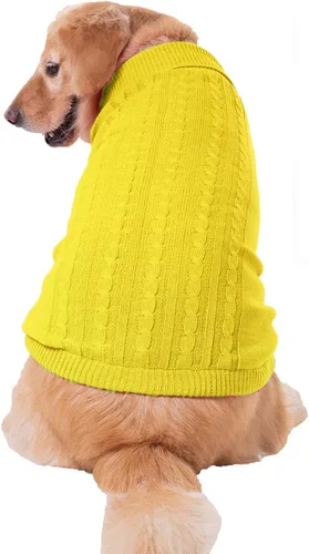 Miniatura 49 de Suéter para perro, cálido y suave, mediano (pecho 16-18 pulgadas), rosa, cuello alto clásico, lavable a máquina, invierno, unisex, sólido