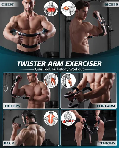 Miniatura 2 de Twister Arm Exerciser, Adjustable Spring Workout Bar, Forearm Triceps Chest Inner Thigh Muscle Enhanced Exercise Strengthener, Upper Body Strength