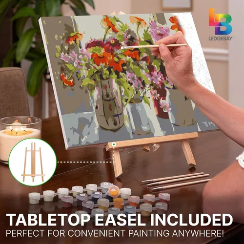 Miniatura 7 de Ledgebay Kit de Pintura por Números DIY para Adultos con Lienzo Enmarcado, de Principiante a Avanzado, los Kits Incluyen Juego de Pintura Acrílica