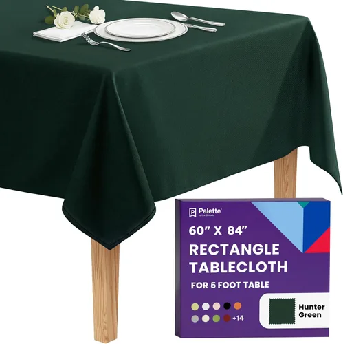 Miniatura 38 de Gee Di Moda - Mantel rectangular de 60 x 84 pulgadas – Mantel rectangular de poliéster lavable para mesa de 5 pies