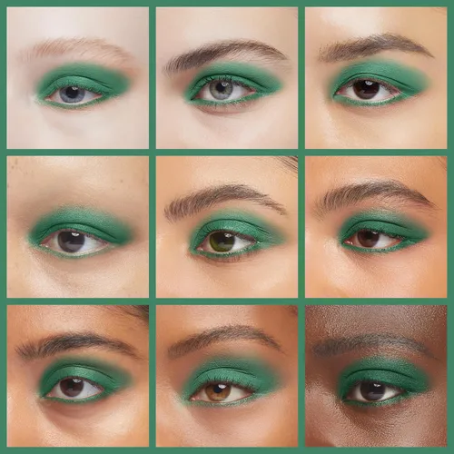 Miniatura 4 de Erinde Paleta de sombra de ojos verde mate, polvo de sombra de ojos de alta pigmentación, larga duración, ultra mezclable, color intenso 210 Flipper