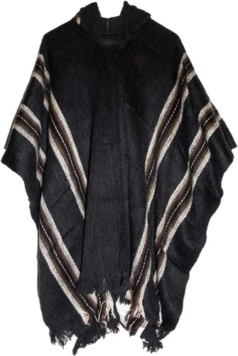 Miniatura 17 de Gamboa Poncho de alpaca para hombre Pancho mexicano con capucha vaquero y ponchos occidentales manta para adultos