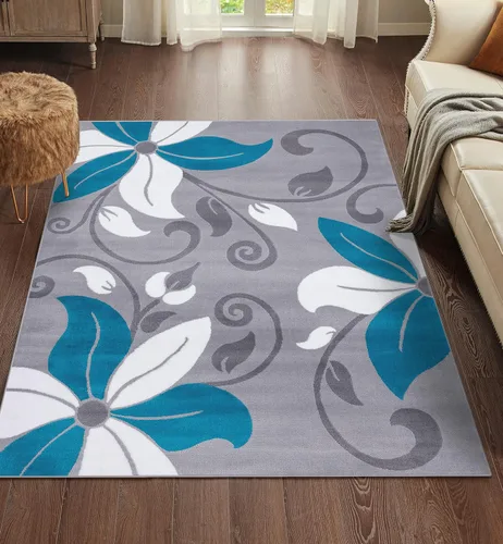 Miniatura 3 de LUXE WEAVERS 9242 Victoria - Alfombra moderna floral amarilla de 5 x 7