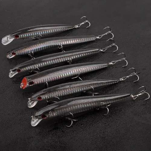 Miniatura 5 de Kit de señuelo de pesca de surf Sriper Señuelo de agua salada Minnow Señuelos Jertbait Topwater Popper Plugs Buceo Cebos Duros Costa Rica Ocen Pesca