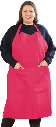 Miniatura 14 de Delantales de talla grande para mujer, con bolsillos, duradero, largo, ajustable, babero para cocina