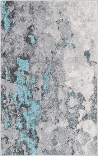 Miniatura 44 de SAFAVIEH Adirondack Collection - Alfombra decorativa, 2 pies 6 pulgadas x 4 pies, verde y gris, diseño abstracto moderno, no desprende pelusa