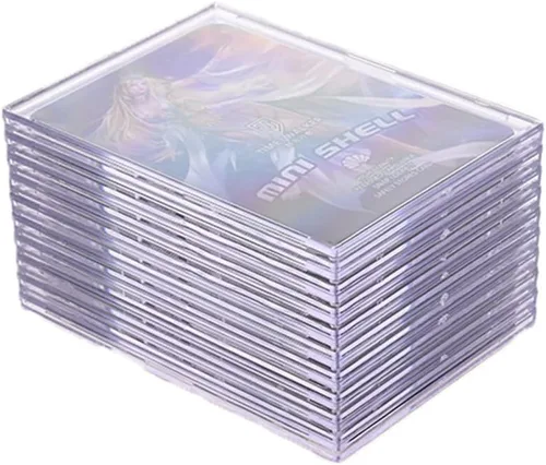 Fundas para tarjetas coleccionables, 20 unidades, protectores de tarjetas de acrílico duro, ladrillo transparente + 5 soportes de exhibición para